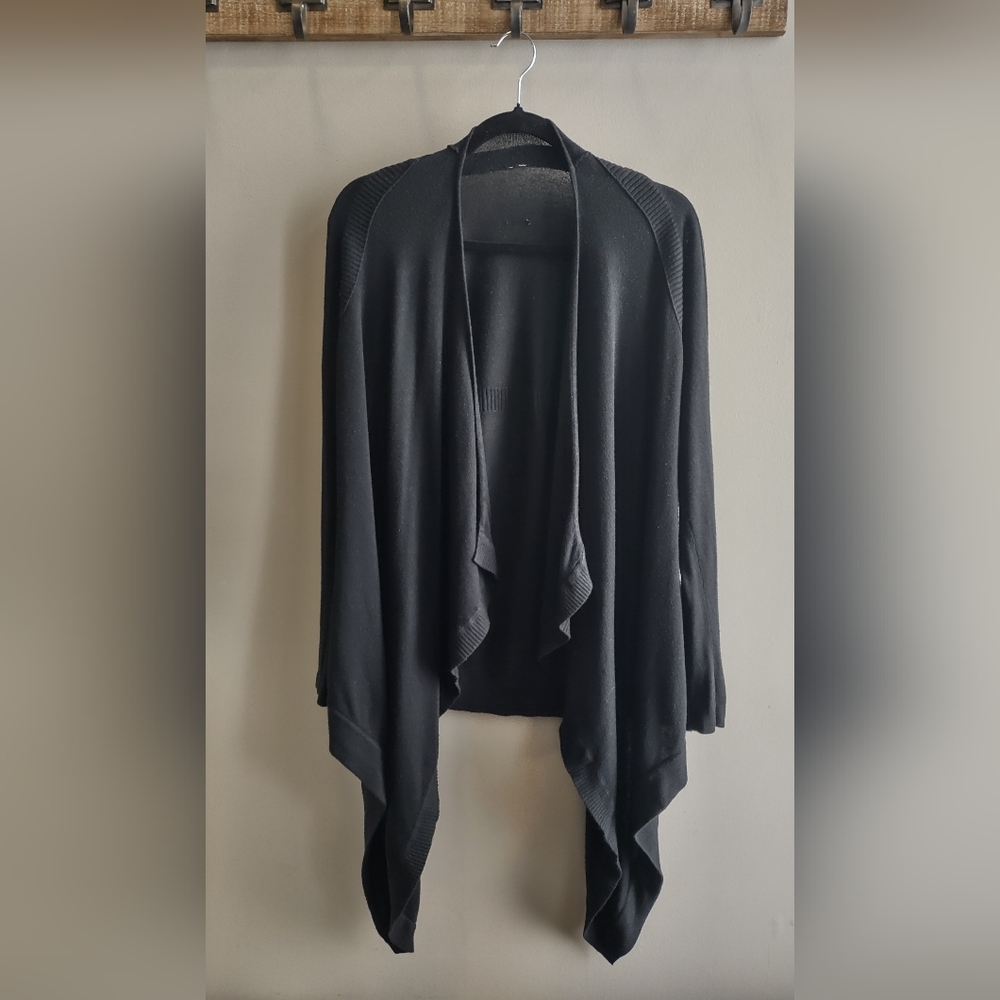 Lululemon Long Knit Wrap Cardigan Sweater In Black Size 6